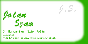 jolan szam business card